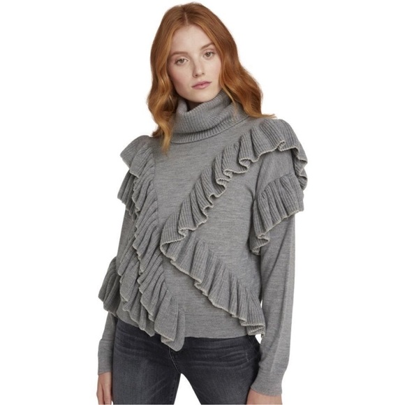 Alice + Olivia Libbie Ruffle Sweater NWT Small - Picture 3 of 9